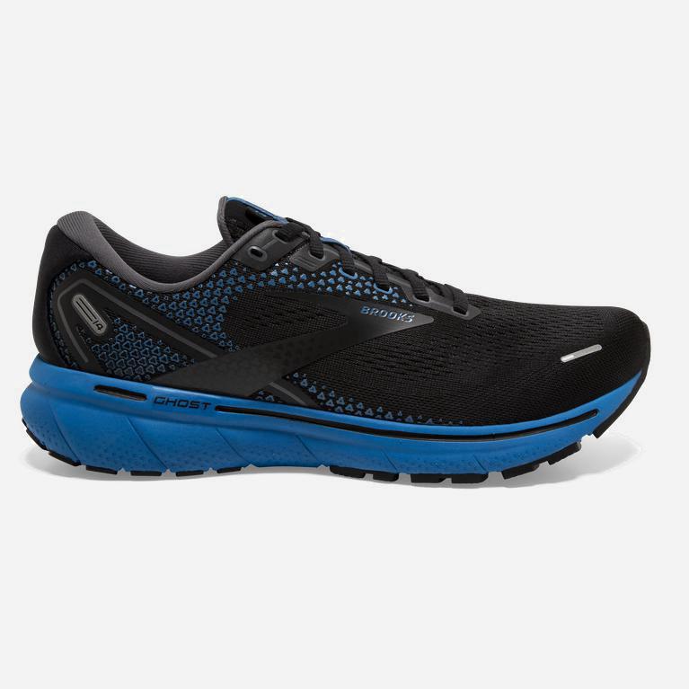 Brooks Ghost 14 Mens Cushioned Road Running Shoes - Black/Blackened Pearl/Blue - Philippines (391827